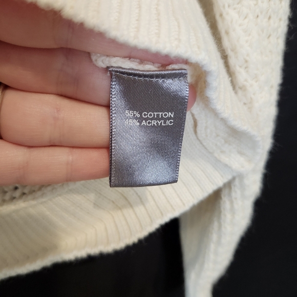 Marled Womens Ivory Cardigan Size M Geo Pattern Open Knit Spring Quiet Luxury - Picture 5 of 8